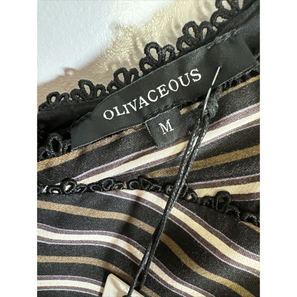 Olivaceous Long Sleeve Tube Top Sz M Stripe Zip Boho Hippie Vibe - Picture 5 of 9